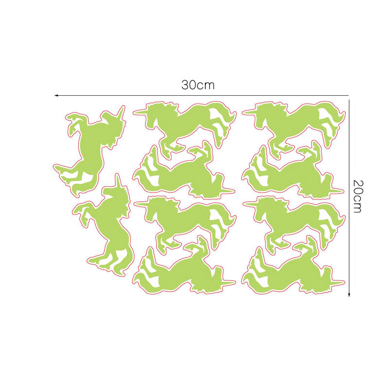 Honana DX-126 10PCS 7X10CM Fluorescent Glow Unicorn Wall Sticker Home Bedroom Decor