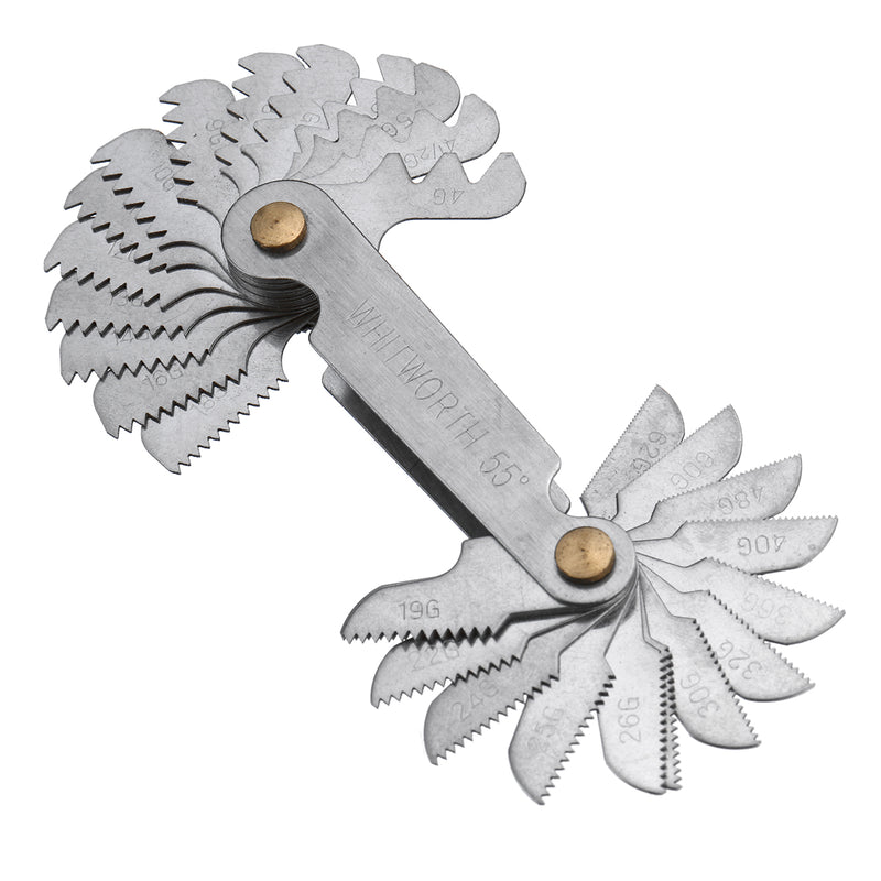 58x Blades US Metric Whitworth 55/60 Thread Measuring Gauge Screw Pitch Tool