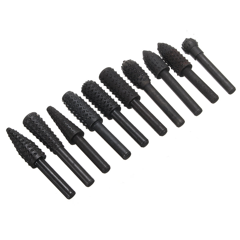 5/10Pcs Woodworking Electric Rotary File Wood Carving Root Milling Tool Cutter Grinding Head Set