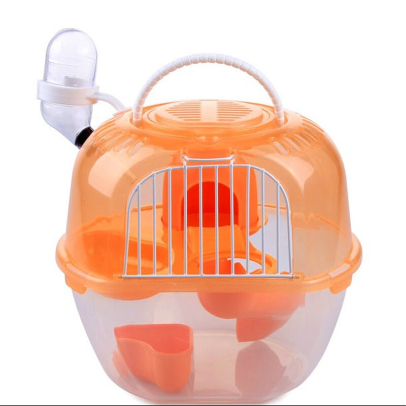 Pet Carring Cage Portable Apple-shaped Hamster Cage Double Deluxe Plastic Outdoor Plastic Hamster Cage Pet Bed