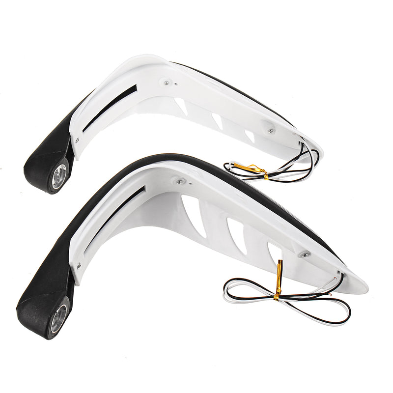 Handlebar Guard With White DRL LED Light Dirt Bike ATV Motocross Motorcycle Handguard Protector