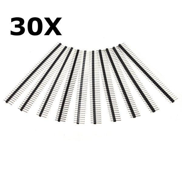 30 Pcs 40 Pin 2.54mm Single Row Male Pin Header Strip For  Prototype Shield DIY