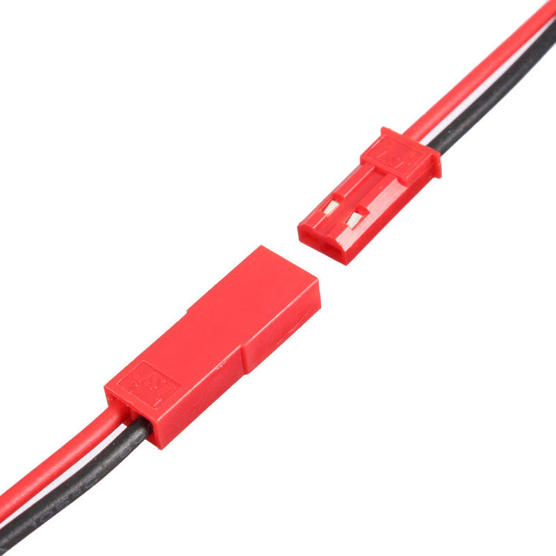 Excellway 10 Pairs 2 Pins JST Male & Female Connectors Plug Cable Wire Line 110mm Red