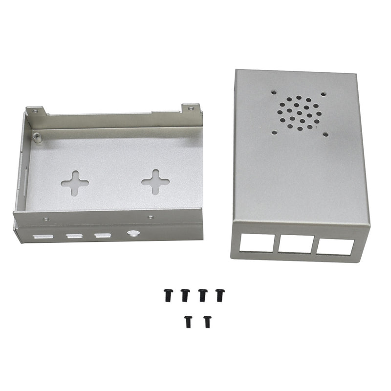 Black/Silver Aluminum Alloy Protective Enclosure Shell Case For Raspberry Pi 4