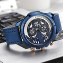 BAGARI 1802P Fashion Men Watch 3ATM Waterproof Week Display Leather Strap Quartz Watch