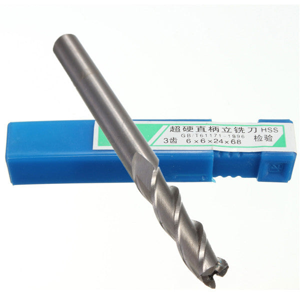 5pcs 6mm x 6mm 3 Flute HSS End Mill Cutter