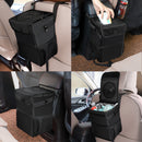 Leak Proof Vinyl Inside Lining Stable Black Car Trash Garbage Can Bag Closeable Lid 12 X 10.6 X 2.3CM