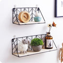Iron Metal & Wood Wall Floating Shelves Shelf Bracket Industrial Modern Storage Hallway Home Decor
