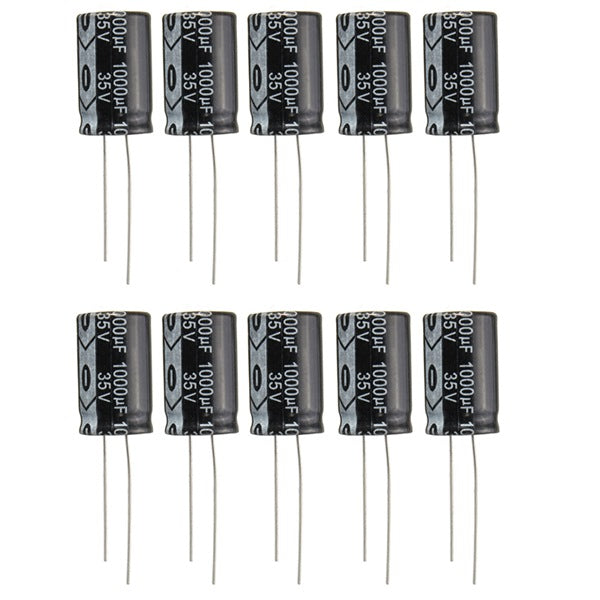 Geekcreit 10pcs 35V 1000uF Electrolytic Capacitor Low ESR 13 x 20mm