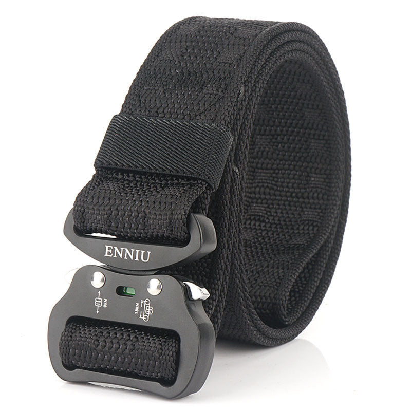 125cm ENNIU MH04G Pure Aluminum Buckle Heavy Duty Tactical Belt 3.8cm Nylon Waist Belts Quick Release Inserting Buckle Leisure Belt