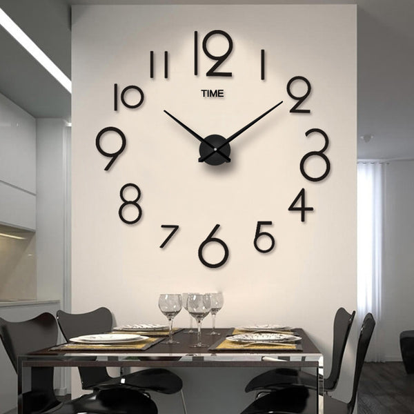 Creative Personality Simple Fashion Wall Clock 3d Acrylic Mirror Wall Stickers Clock Living Room Diy Wall Clock