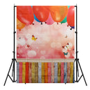 5x7FT Colorful Wood Floor Balloon Photography Backdrop Background Studio Prop
