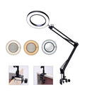Flexible Desk Magnifier 5X USB LED Magnifying Glass 3 Colors Illuminated Magnifier Lamp Loupe Reading Rework Soldering Magnifier
