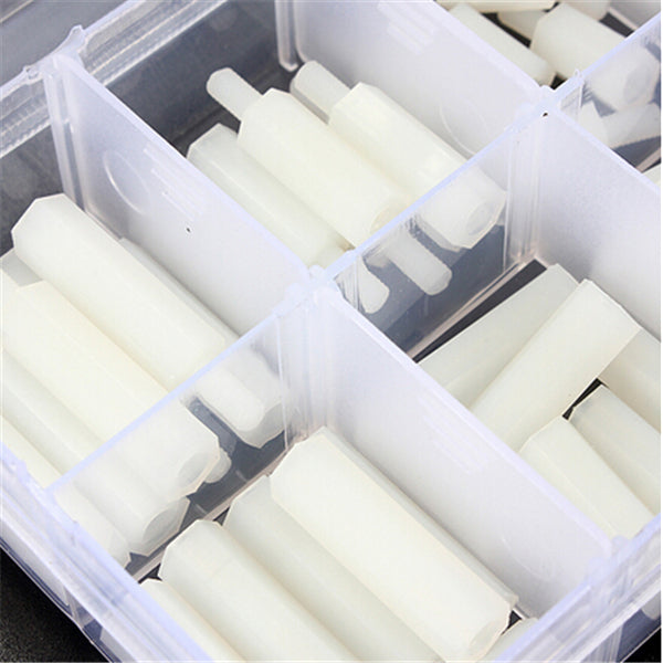 Suleve M3NH9 M3 Nylon Screw White Hex Screw Nut Nylon PCB Standoff Assortment Kit 300pcs