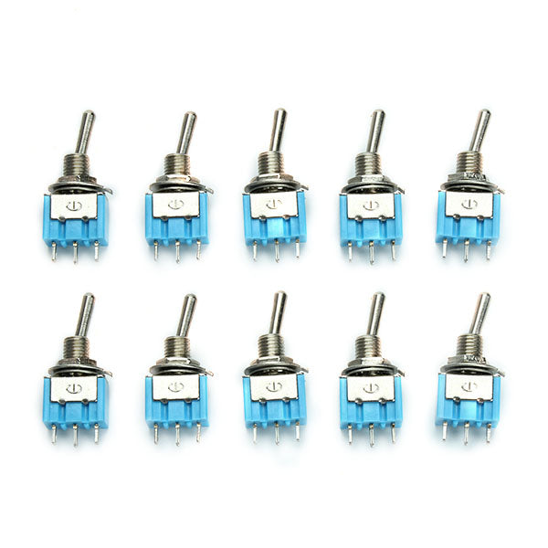 Wendao MTS-103 AC 125V 6A 3 Pins Toggle rocker Switch ON/OFF/ON SPDT 10pcs