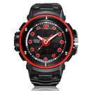 OHSEN AD1712 Dual Display Digital Watch Outdoors Sport Men Luminous Alarm Waterproof Watch