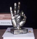 OK/Victory/Thumb Sign Silver Finger Hand Resin Living Room Table Decorations Ornament