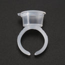 Plastic Transparent Tattoo Ring Cup With Cover Easy To Clean Install Embroidery Ink Material