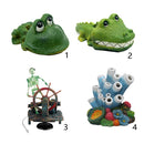 Air Driven Bubbling Crocodile Aquarium Ornaments Fish Tank Background Decor