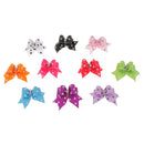 10 Piece Pet Dog Puppy Cat Flower Headdress Hair Ribbon Bows with Rubber Band, Mixed Color
