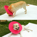 Soft Lightweight Dog Cat Pet Supplies Comfy Pet Neck Collar Nylon Cover Anti-Bite Protector Rose Red L