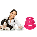 Dog Cat Pet Supplies Comfy Neck Collar Nylon Cover Anti-Bite Protector Pet Care Tools Accessory Rose Red XL