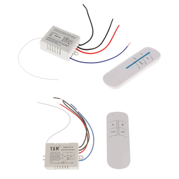 1 Way Wireless Smart Lamp Light RF Remote Control Switch Receiver+Emitter