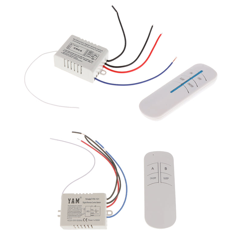 1 Way Wireless Smart Lamp Light RF Remote Control Switch Receiver+Emitter