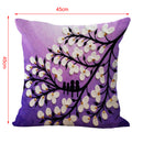 3D Oil Painting Tree Flower Cushion Cover Throw Pillow Case Purple