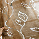 100*250cm Shadow Coffee Leaves Bubble Snuff Sheer Voile Tulle Curtain
