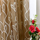 100*250cm Shadow Coffee Leaves Bubble Snuff Sheer Voile Tulle Curtain