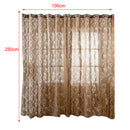 100*250cm Shadow Coffee Leaves Bubble Snuff Sheer Voile Tulle Curtain
