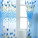 100*200cm Tullip Flower Window Voile Curtain Panel Sheer Tulle Drape Blue