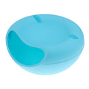 Durable Creative Fashionable Small Lazy Double-Decked Box Plastic Sundry Snack Junk Fruit Serving Tray Blue