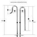 Set 2 Piece Stainless Steel Aquarium Water Pipes Outflow & Inflow Set Tubing Pipe for 12mm and 16mm Hose, Plant Tank kits