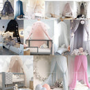 Children Bedroom Decor Bed Canopy Baby Insect Flies Protection Kids Reading Play Portable Tents Cotton Mosquito Net Blue