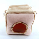 Warm Hammock for Small Pet Animals Ferret Rat Hamster Bird Parrot Squirrel Hanging Bed Toy House Light Brown (Square Hammock)
