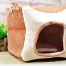 Warm Hammock for Small Pet Animals Ferret Rat Hamster Bird Parrot Squirrel Hanging Bed Toy House Light Brown (Square Hammock)