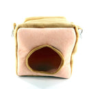 Warm Hammock for Small Pet Animals Ferret Rat Hamster Bird Parrot Squirrel Hanging Bed Toy House Light Brown (Square Hammock)