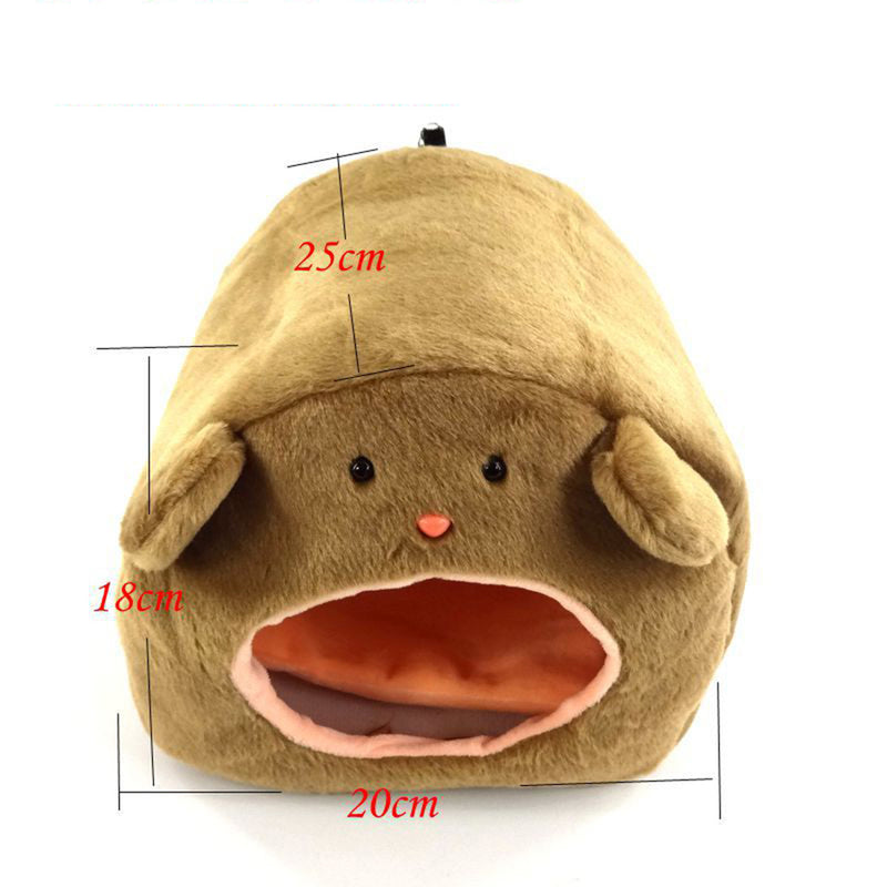 Hamster Hammock Ferret Rabbit Rat Warm Hanging Bed House Hide Nest Brown L
