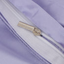 Soft Comfortable Shrink Resistant Solid Color Satin Silk Bedding Duvet Cover+Flat Sheet+Pack of 2PCS Pillow Case FOR 5ft Bed Light Purple