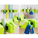 Multipurpose Bathroom Toilet Space ABS Plastic Suction Cup Mop Broom Rack Bracket Shelves Holder Hanging Organize Random Color Delivery