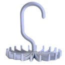Adjustable Rotating Tie Rack Hanger 20 Hooks Neck Belt Scarf Holder Organizer White