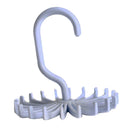 Adjustable Rotating Tie Rack Hanger 20 Hooks Neck Belt Scarf Holder Organizer White