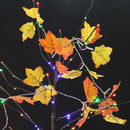 165cm Battery Powered LED Rope String Light Decorative Fairy Lamp with Maple Leaves, Warm White