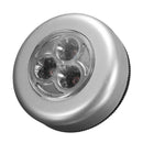 Mini Round Adhesive Push/Tap LED Night Light Under Cupboard Cabinet Closet Lamp Battery Powered, 6.8x2.5cm