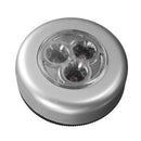 Mini Round Adhesive Push/Tap LED Night Light Under Cupboard Cabinet Closet Lamp Battery Powered, 6.8x2.5cm