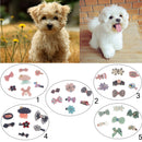 7Pcs/Set Pet Dog Cat Hair Clip Hairpin Headdress Photography Props Hair Decor Hair Grooming Accessories Green