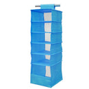 Dustpoof 6 Shelves Oxford Cloth Hanging Closet Organizer Clothes Makeup Cosmetic Storage Holder Collapsible Divider Blue