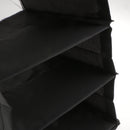 Dustpoof 6 Shelves Oxford Cloth Hanging Closet Organizer Clothes Makeup Cosmetic Storage Holder Collapsible Divider Black